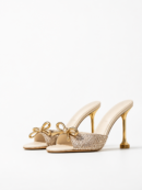 Women's Gold Embellished High Heels