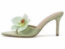 Women's Green 3D Orchid Pointed-Toe-Heels