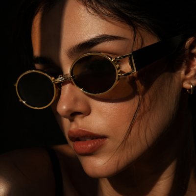 Retro Style Brown Oval Sunglasses