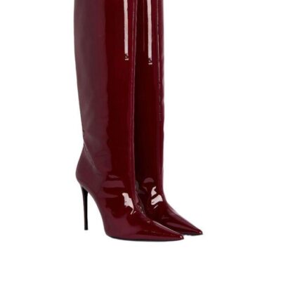 Women's Red Leather Boots