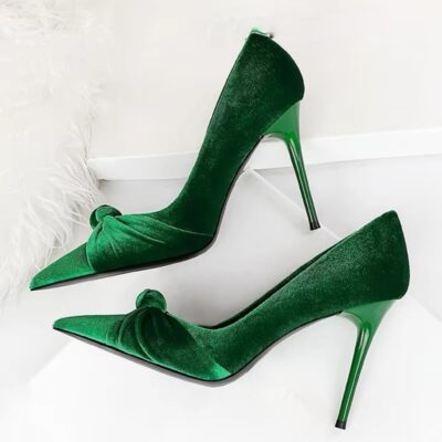 Pointed Toe Velvet Stiletto Heels