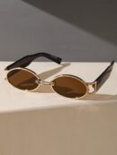 Retro Style Brown Oval Sunglasses
