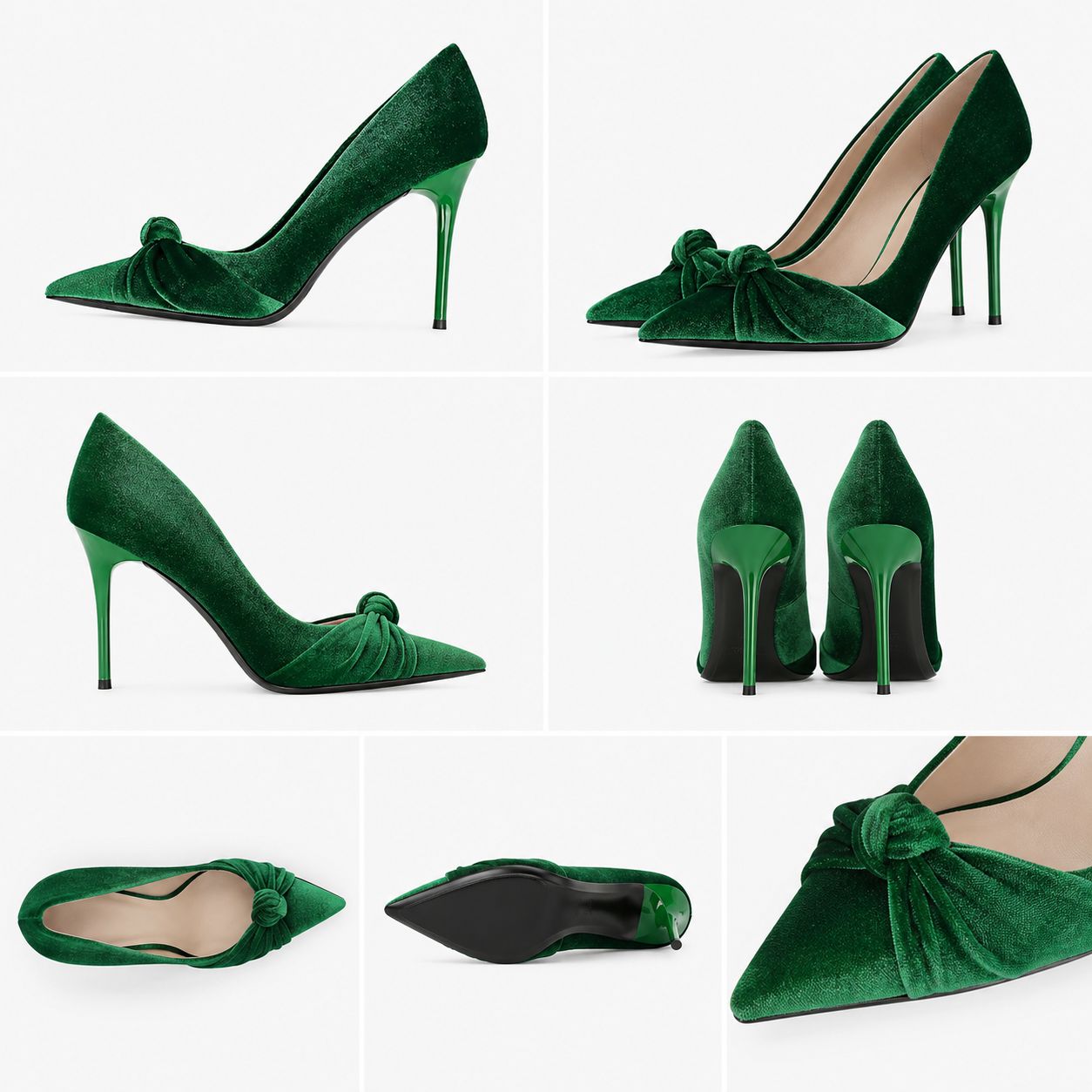 Pointed Toe Velvet Stiletto Heels - Image 2