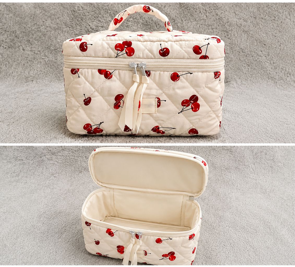 Cherry-print Makeup/Skincare Bag